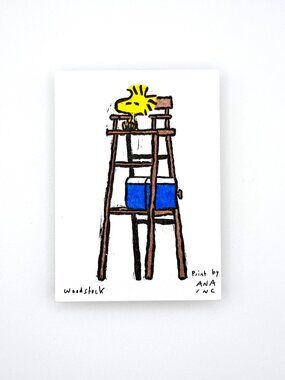 Ana Inciardi Snoopy Tennis Woodstock Umpire Mini Art Print
